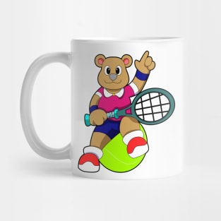 Bear at Tennis with Tennis racket & Tennis ball Mug